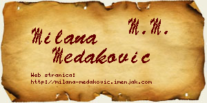 Milana Medaković vizit kartica